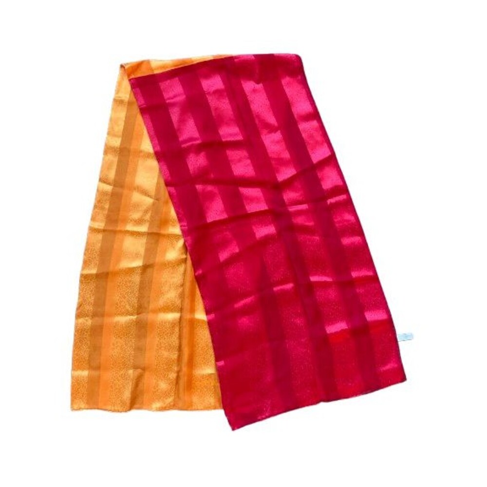 Andre Claude Canova Womens Yellow Red Sole Silk Rectangle Scarf Wrap One Size